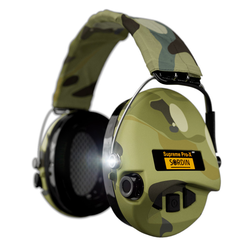 Casque Sordin SUPREME Pro-X LED GEL Serre Tête Tissu - Multicam