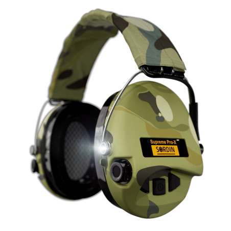 Casque Sordin SUPREME Pro-X LED GEL Serre Tête Tissu - Multicam