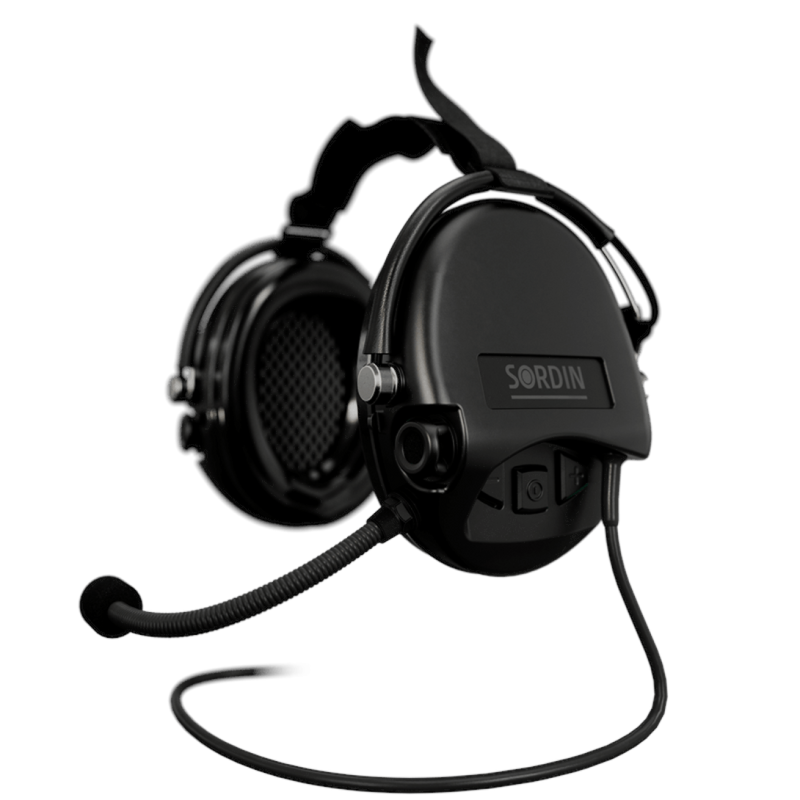 Casque Sordin Supreme MIL CC Serre-Nuque PVC, NEXUS Simple Com (TP120) - Noir