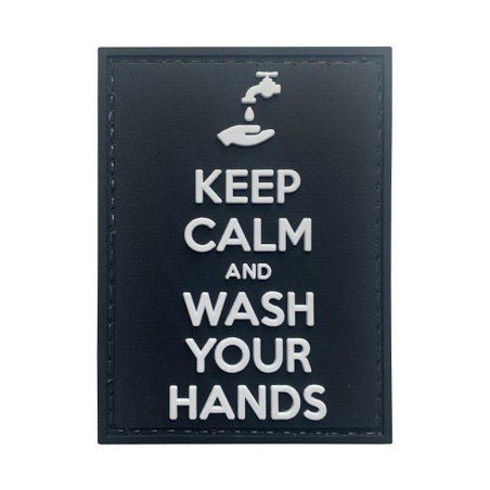 Patch PVC "Keep Calm and Wash Your Hands" Noir