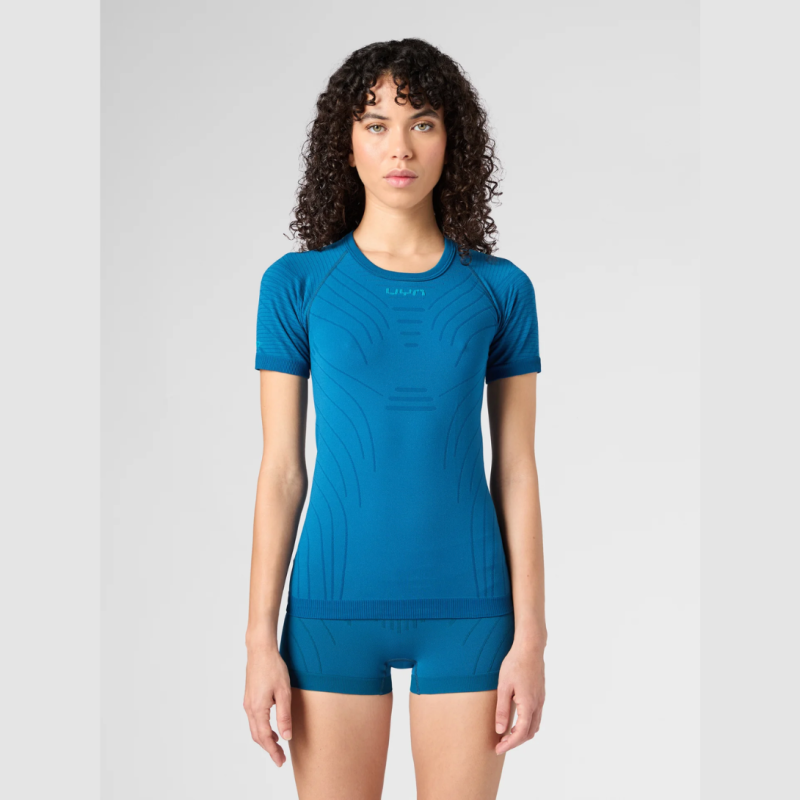 T-shirt Technique UYN Motyon 2.0 Femme Manches Courtes - Bleu Poséidon