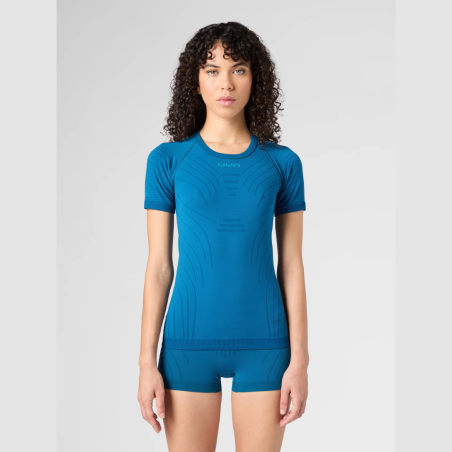T-shirt Technique UYN Motyon 2.0 Femme Manches Courtes - Bleu Poséidon